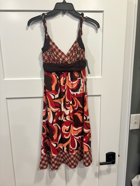 Bisou Bisou Dresses & Skirts - Nwt Bisou Bisou Michele Bohbot V-neck, Dress Multicolor Pattern ,Size 6